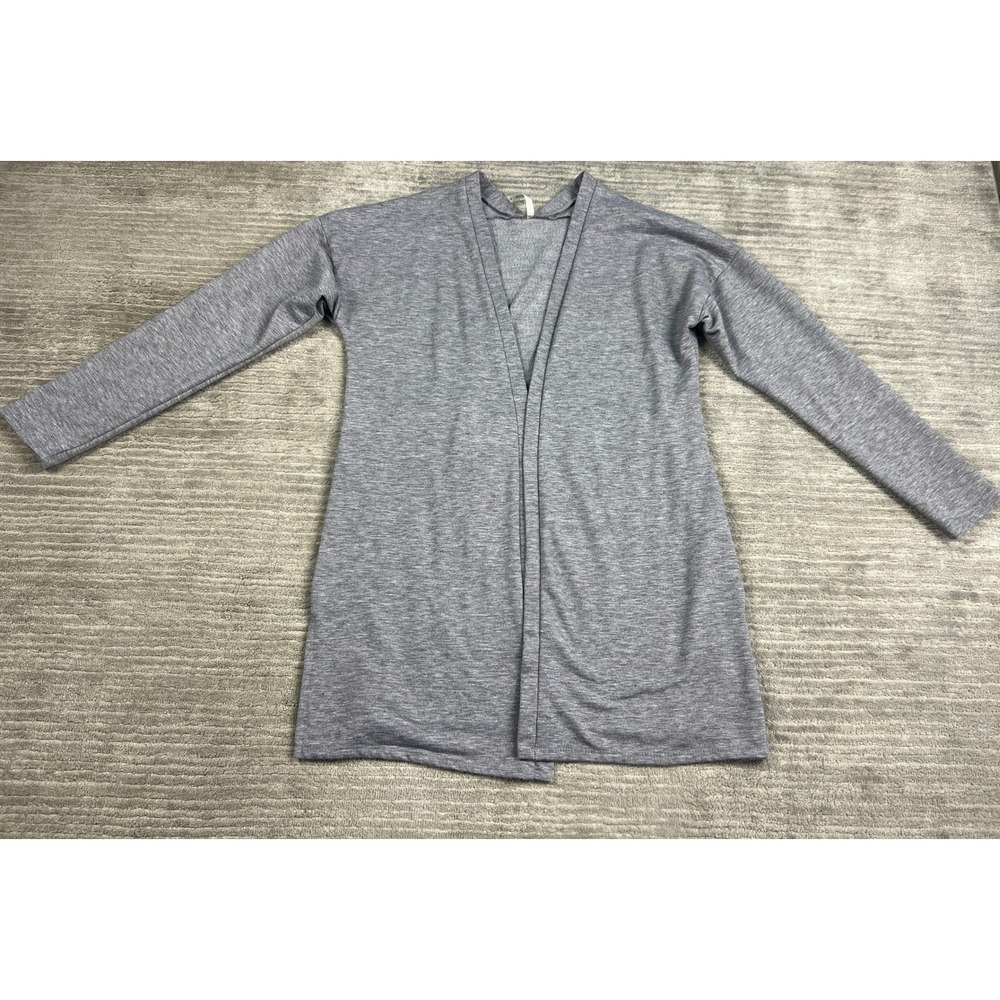 Tresics‎ Cardigan Womens Large Gray Open Front Longline Heathered TDCB-J23854